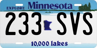 MN license plate 233SVS