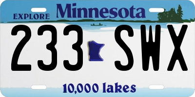 MN license plate 233SWX