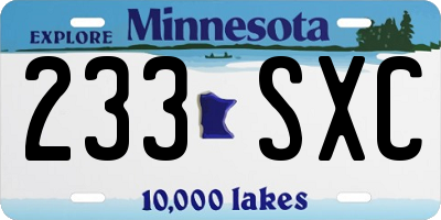 MN license plate 233SXC