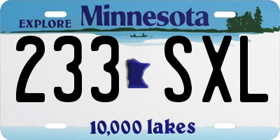 MN license plate 233SXL