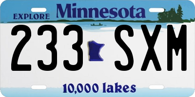 MN license plate 233SXM