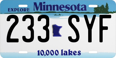 MN license plate 233SYF