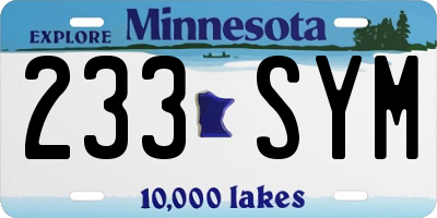 MN license plate 233SYM