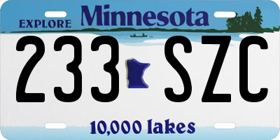 MN license plate 233SZC