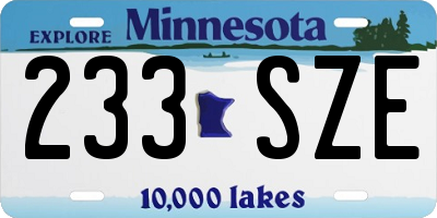 MN license plate 233SZE