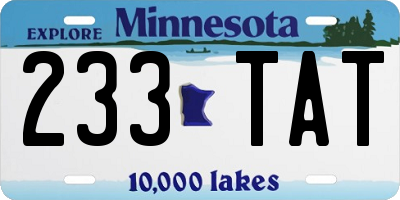 MN license plate 233TAT