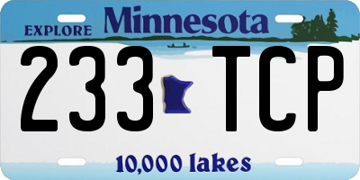 MN license plate 233TCP
