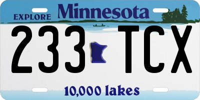 MN license plate 233TCX