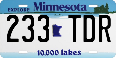 MN license plate 233TDR