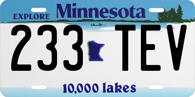 MN license plate 233TEV