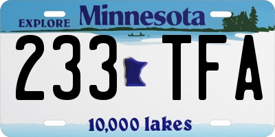 MN license plate 233TFA