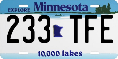 MN license plate 233TFE