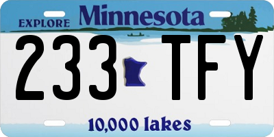 MN license plate 233TFY
