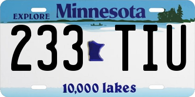 MN license plate 233TIU
