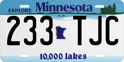 MN license plate 233TJC