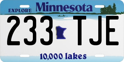 MN license plate 233TJE