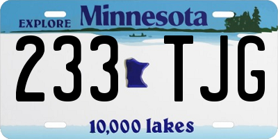 MN license plate 233TJG