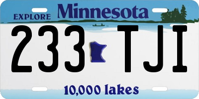 MN license plate 233TJI