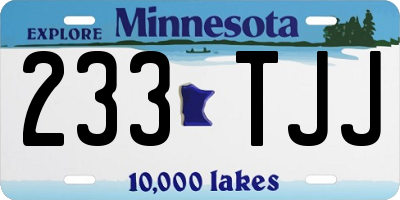 MN license plate 233TJJ
