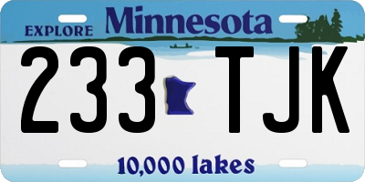 MN license plate 233TJK