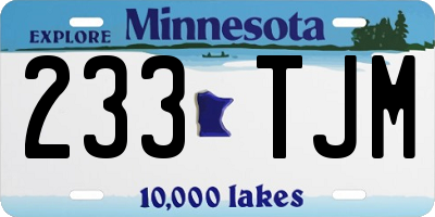 MN license plate 233TJM