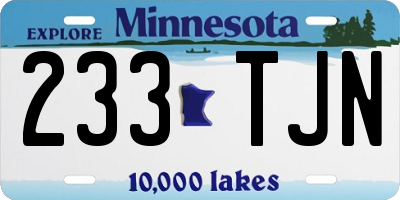 MN license plate 233TJN