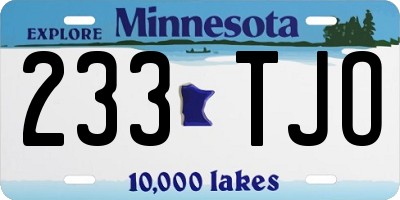 MN license plate 233TJO