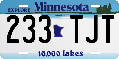 MN license plate 233TJT