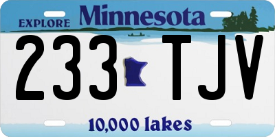 MN license plate 233TJV