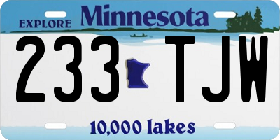 MN license plate 233TJW