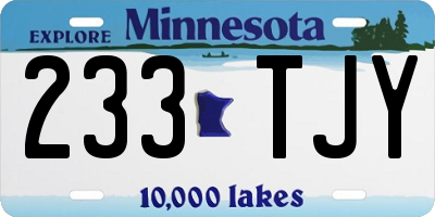 MN license plate 233TJY