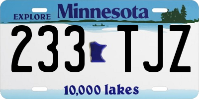 MN license plate 233TJZ
