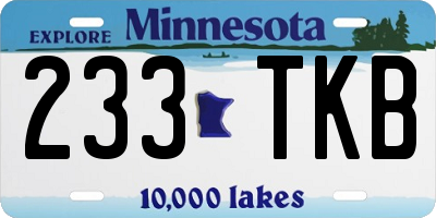 MN license plate 233TKB