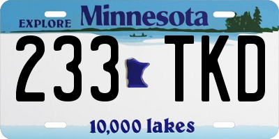MN license plate 233TKD