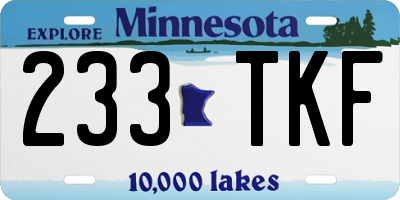 MN license plate 233TKF