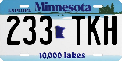 MN license plate 233TKH