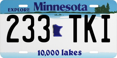 MN license plate 233TKI