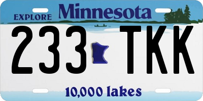MN license plate 233TKK