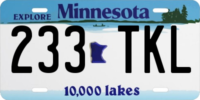 MN license plate 233TKL