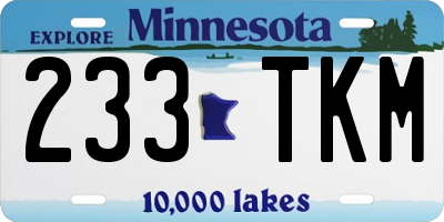 MN license plate 233TKM