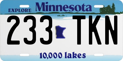 MN license plate 233TKN