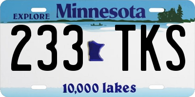 MN license plate 233TKS