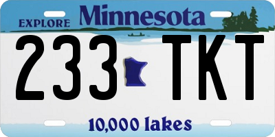 MN license plate 233TKT