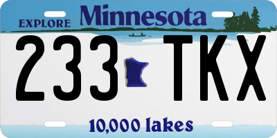 MN license plate 233TKX