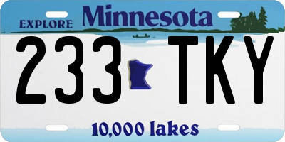 MN license plate 233TKY