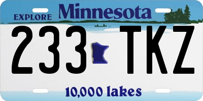 MN license plate 233TKZ