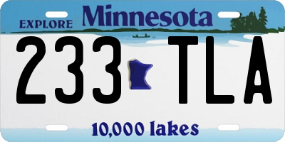 MN license plate 233TLA