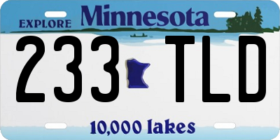 MN license plate 233TLD