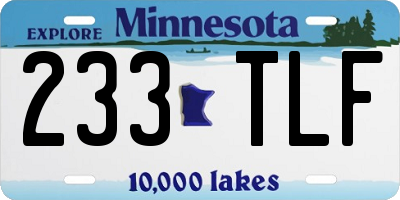 MN license plate 233TLF