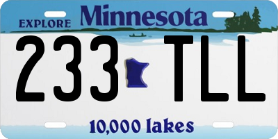 MN license plate 233TLL